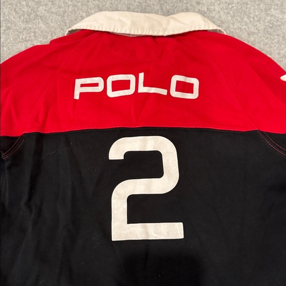Polo by Ralph Lauren Red and Cream Collar Shirt-Size 6 - Picture 4 of 4